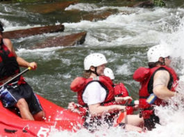 boat cruising enjoying fresh waters